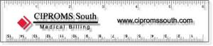 .020 Clear Plastic 6" Ruler with square corners (1.25" x 6.25") Screen-printed
