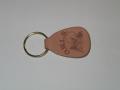 Small Tear Glued 2 Sided Natural Leather Key Tags (1 3/8"x2")