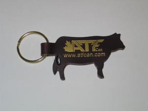 Top Grain Leather Cow Shaped Animal Collection Key Chain