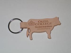 Natural Leather Cow Shaped Animal Collection Key Chain